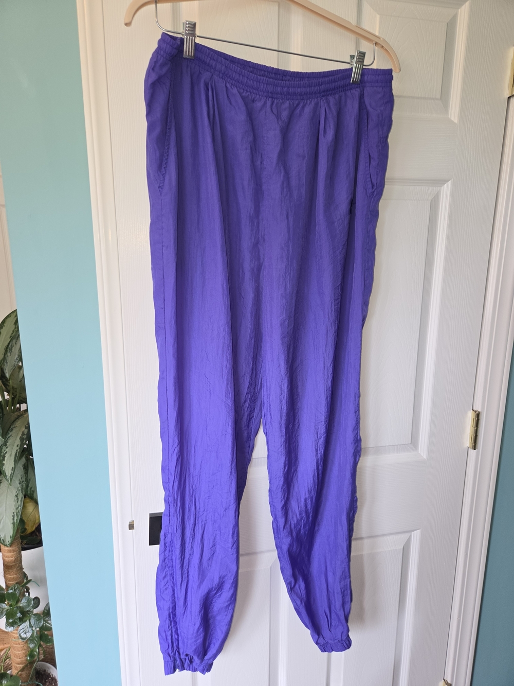 Nike Purple Elastic-Waist Track Joggers